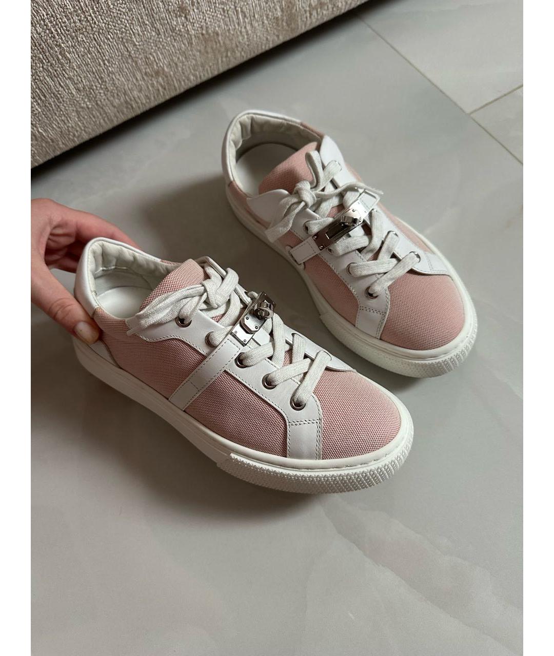 HERMES Розовые кеды, фото 2