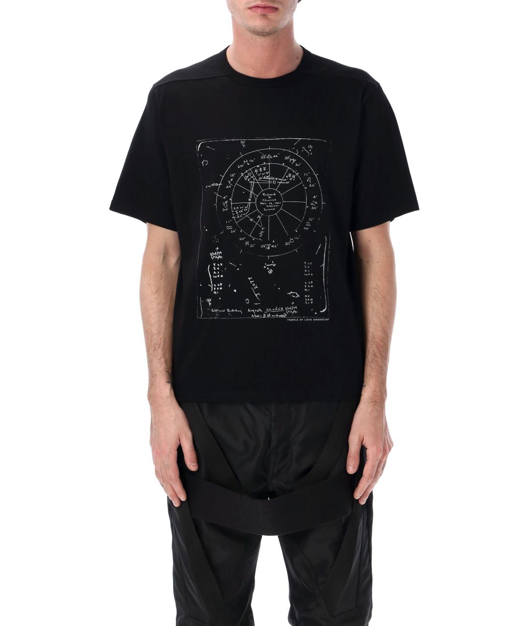 RICK OWENS Черная хлопковая футболка, фото 1