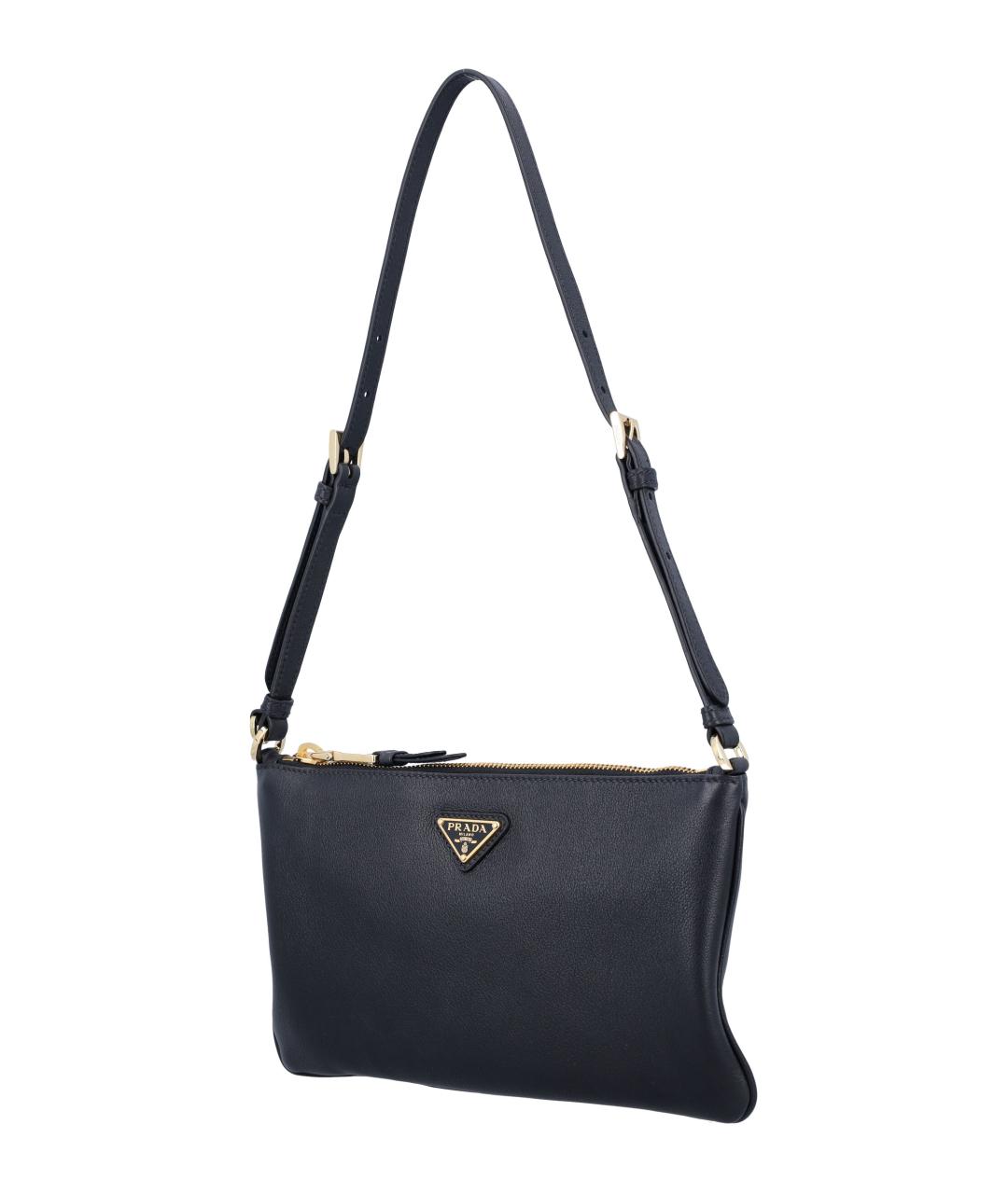 PRADA Черная кожаная сумка через плечо, фото 3