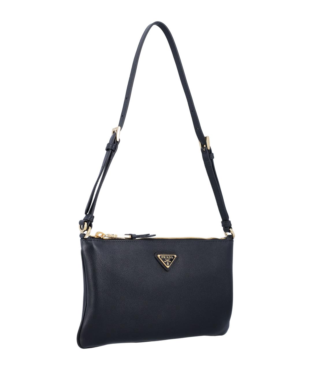 PRADA Черная кожаная сумка через плечо, фото 2