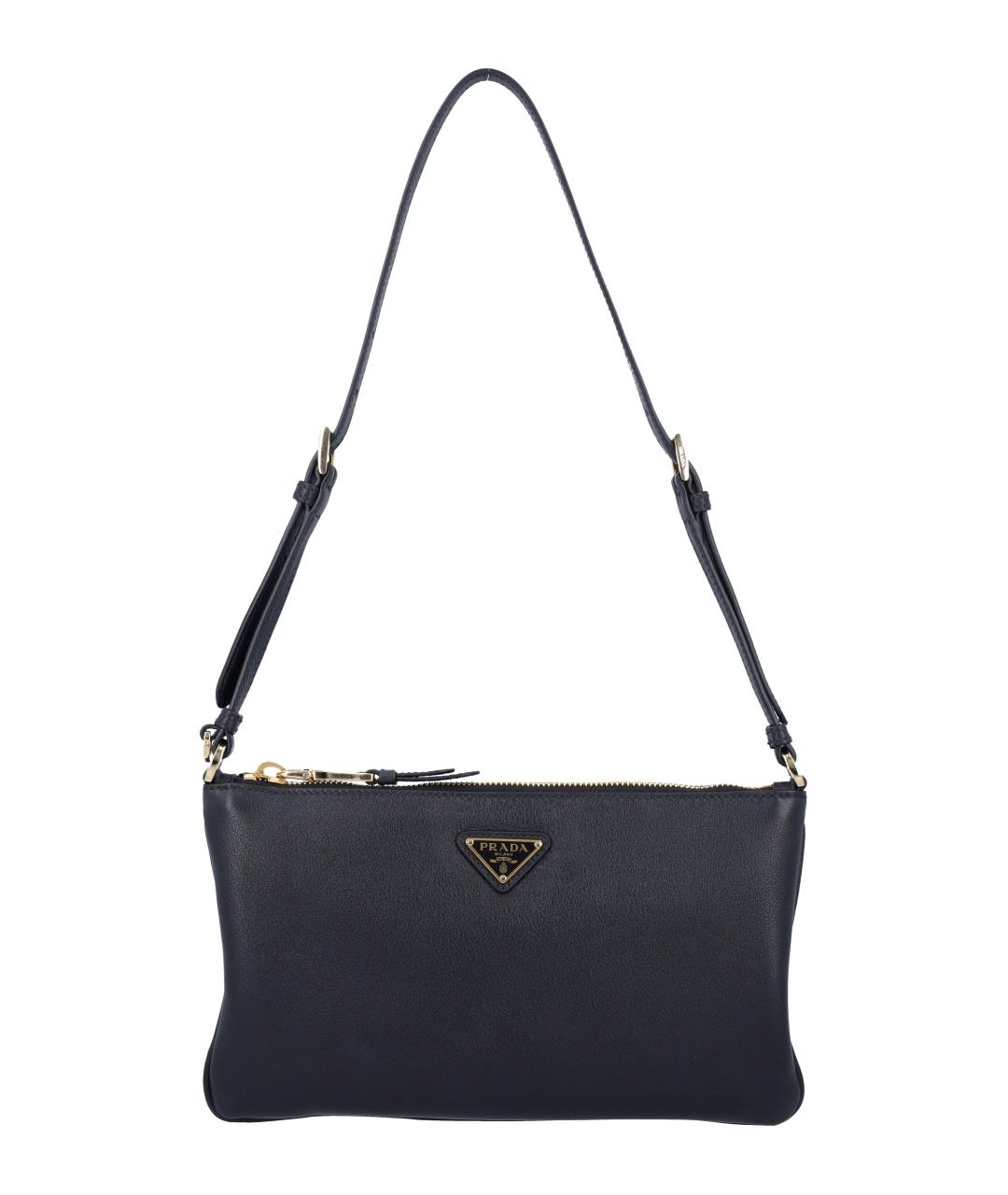 PRADA Черная кожаная сумка через плечо, фото 1