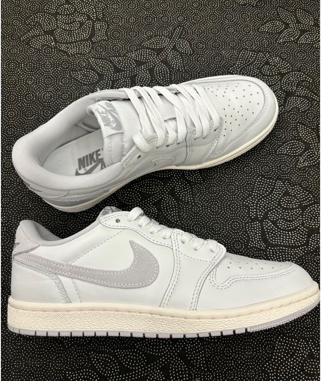 JORDAN Бежевые кожаные низкие кроссовки / кеды, фото 2