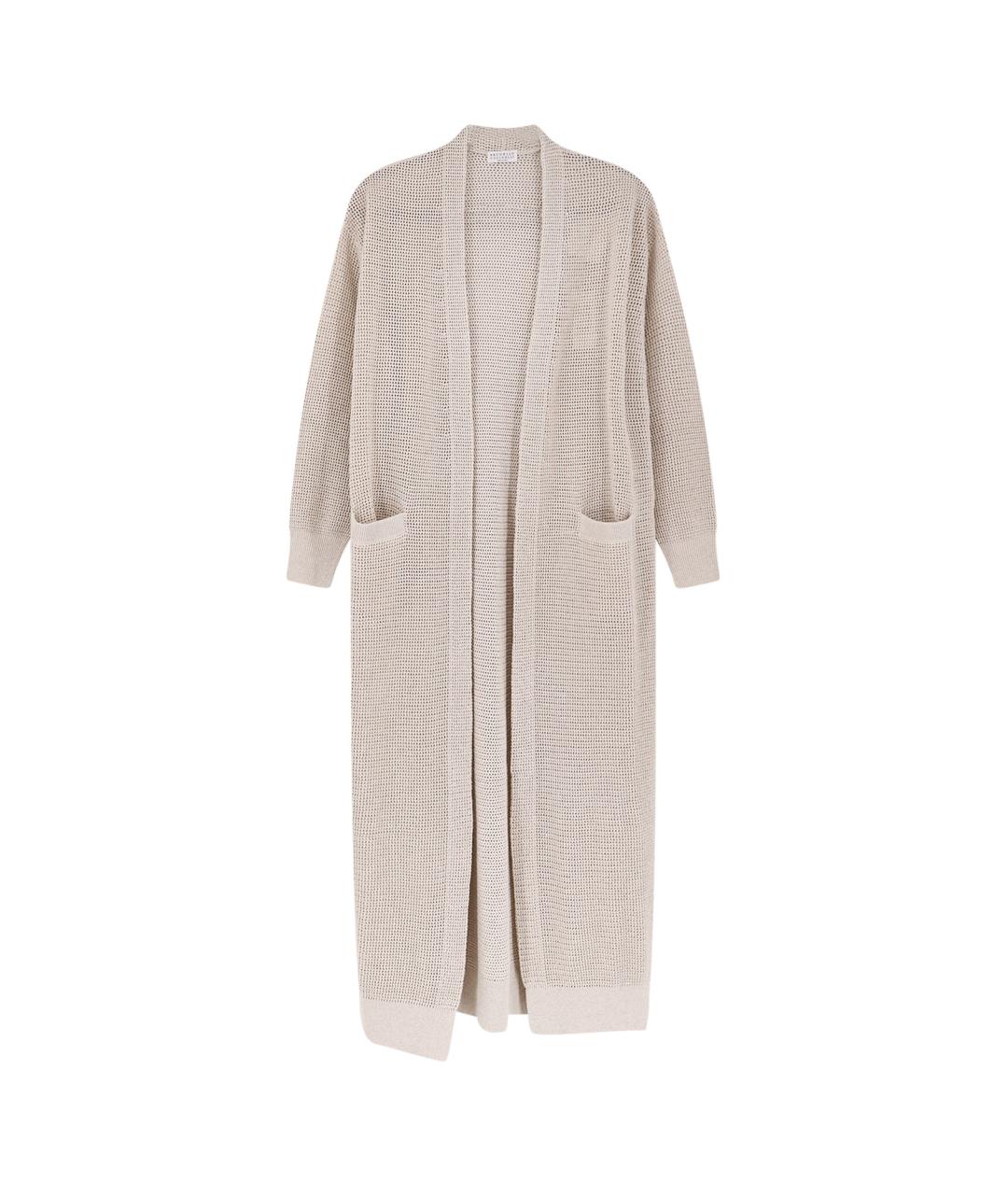 BRUNELLO CUCINELLI Бежевый вискозный кардиган, фото 1