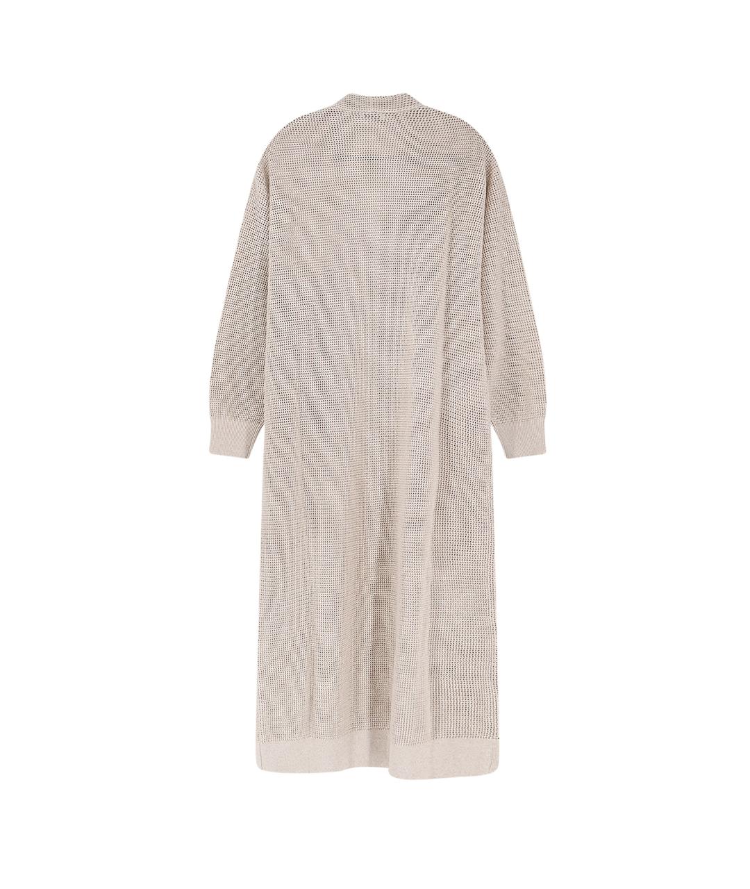 BRUNELLO CUCINELLI Бежевый вискозный кардиган, фото 2