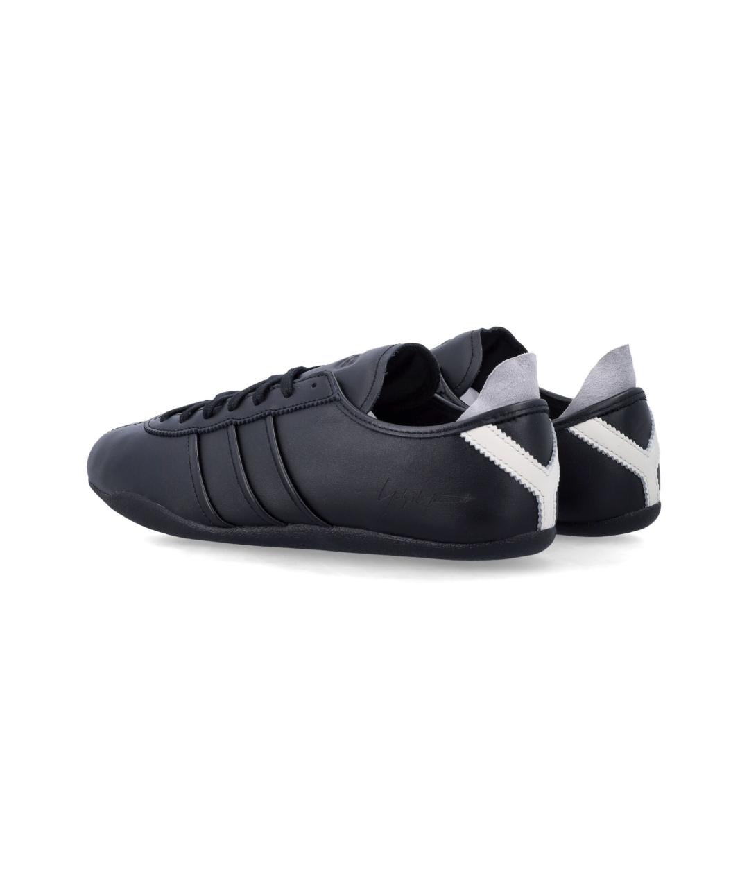Y-3 Черные кожаные низкие кроссовки / кеды, фото 4