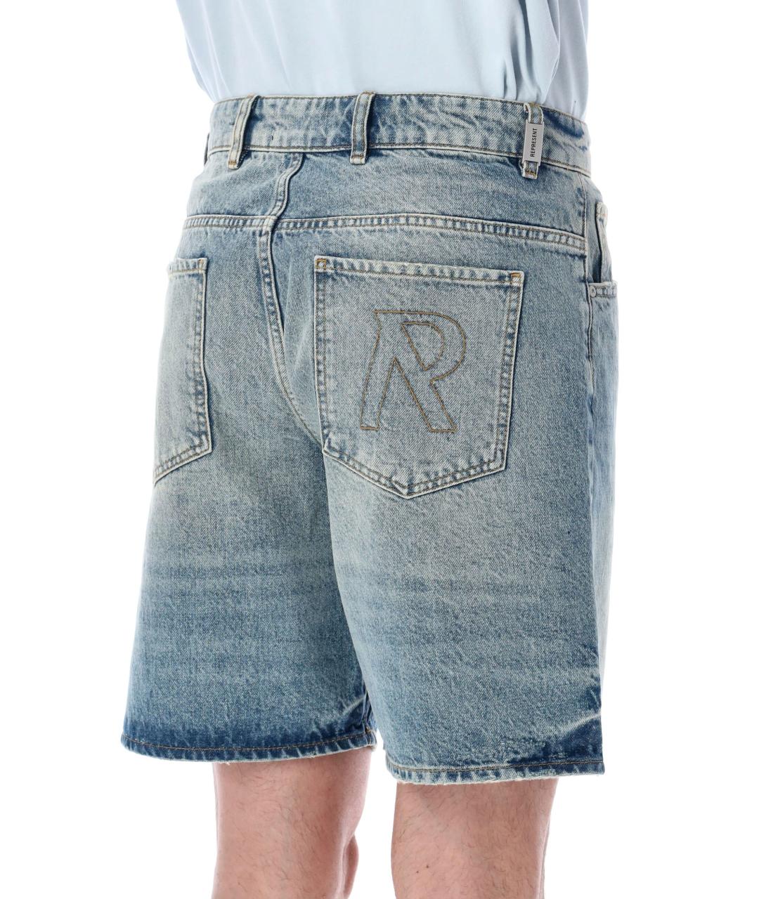 REPRESENT Голубые хлопковые шорты, фото 3