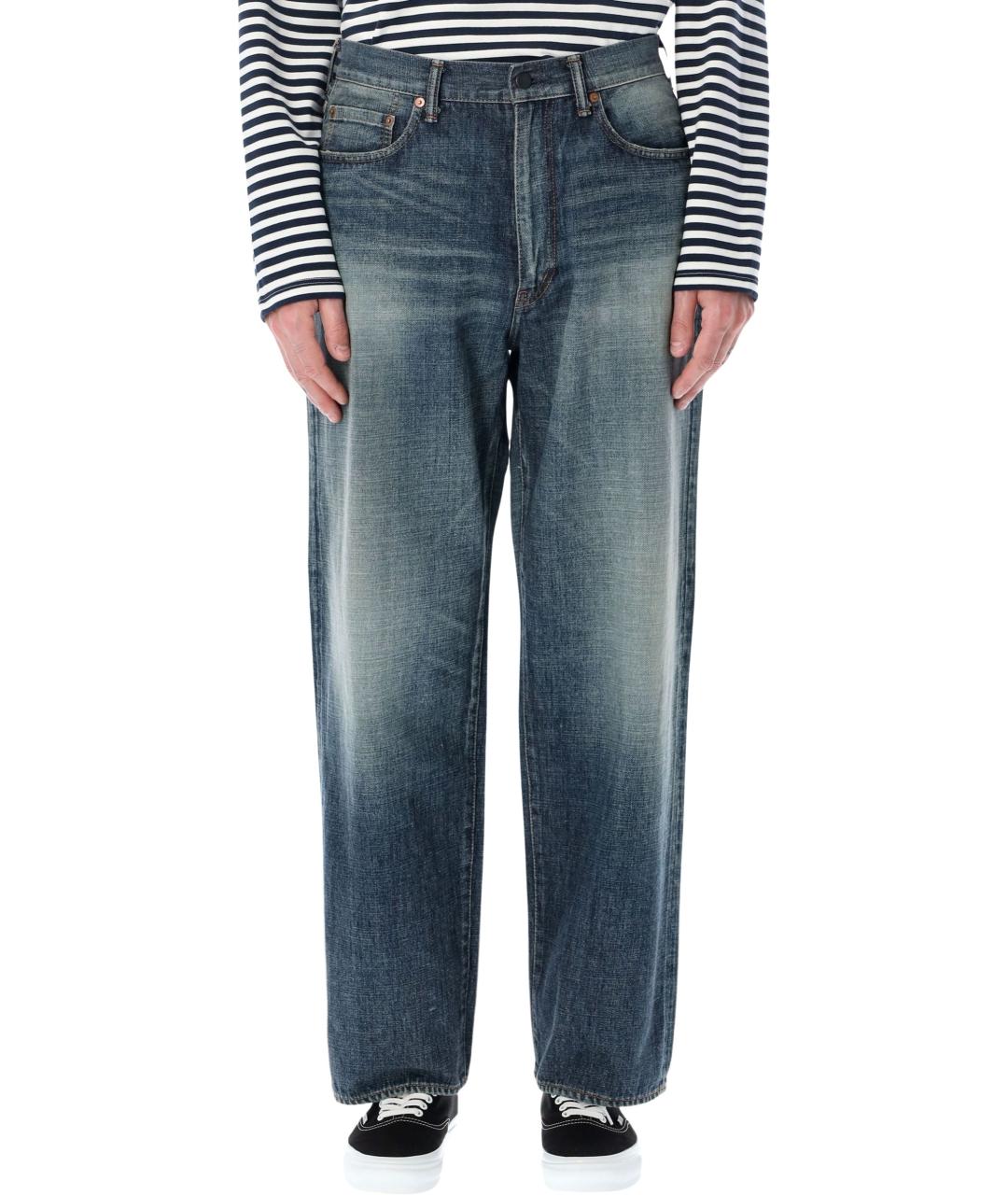 NAMAMICA Синие хлопковые прямые джинсы, фото 1