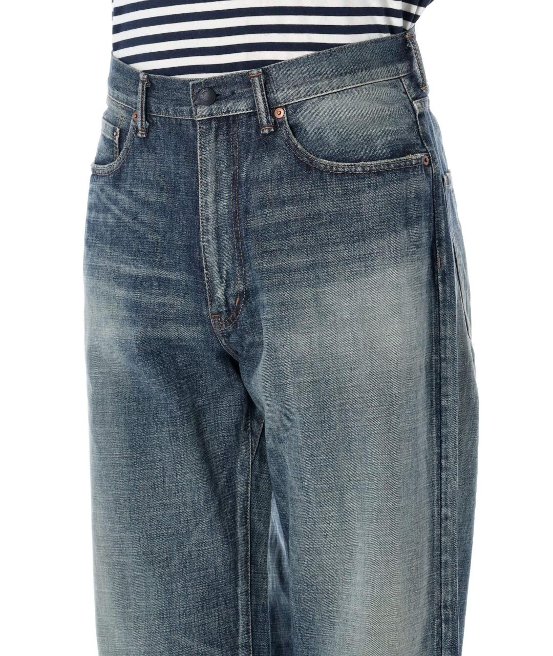 NAMAMICA Синие хлопковые прямые джинсы, фото 3
