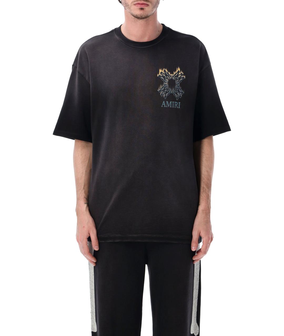 AMIRI Черная хлопковая футболка, фото 1