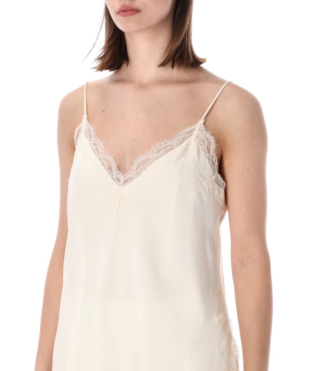 ROHE Бежевая ацетатная майка, фото 3