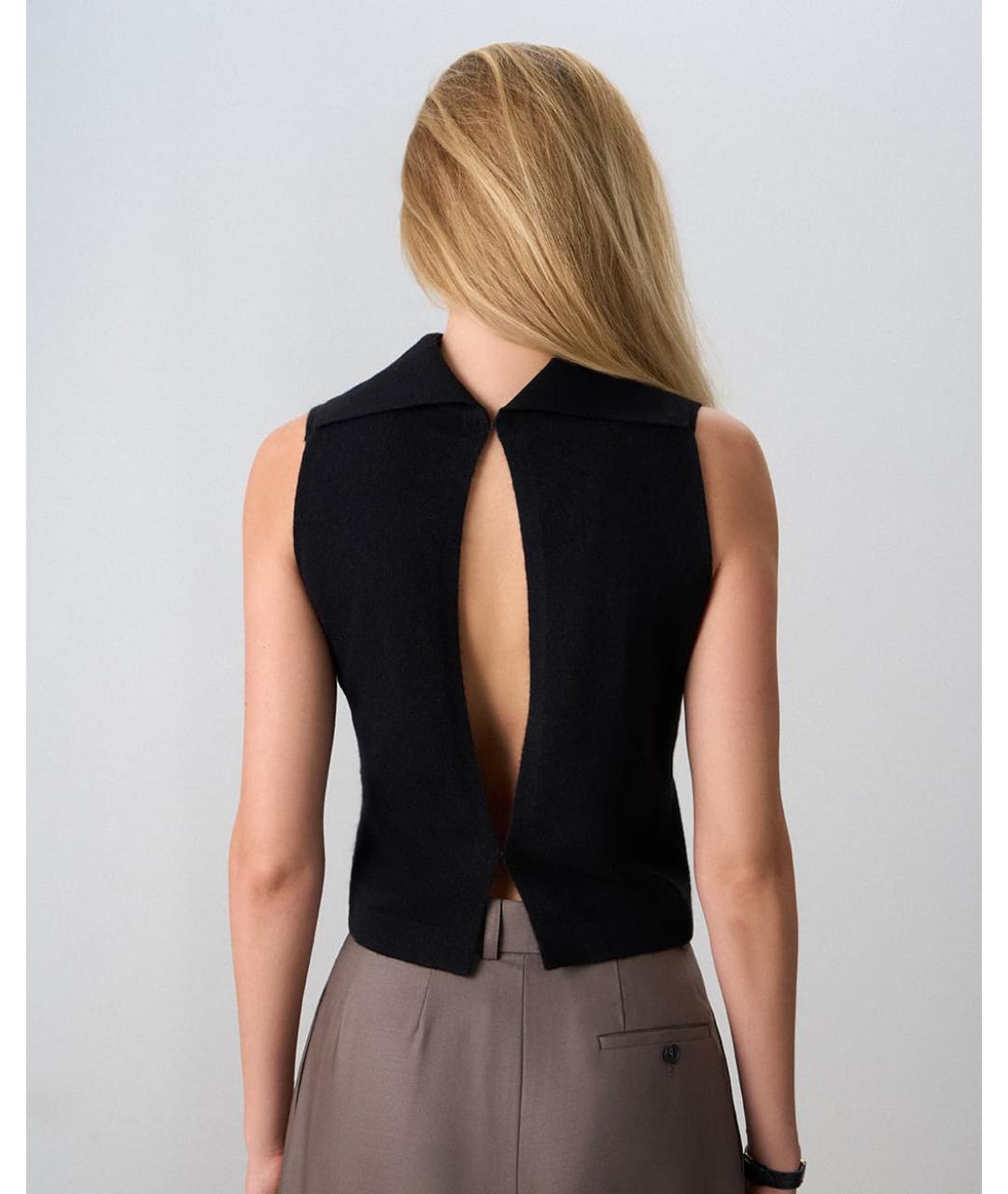 PERVERT Черная кашемировая майка, фото 5