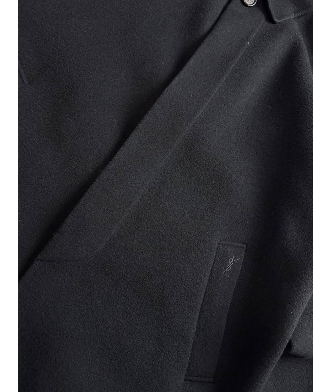 YVES SAINT LAURENT BEAUTY Черное шерстяное пальто, фото 4