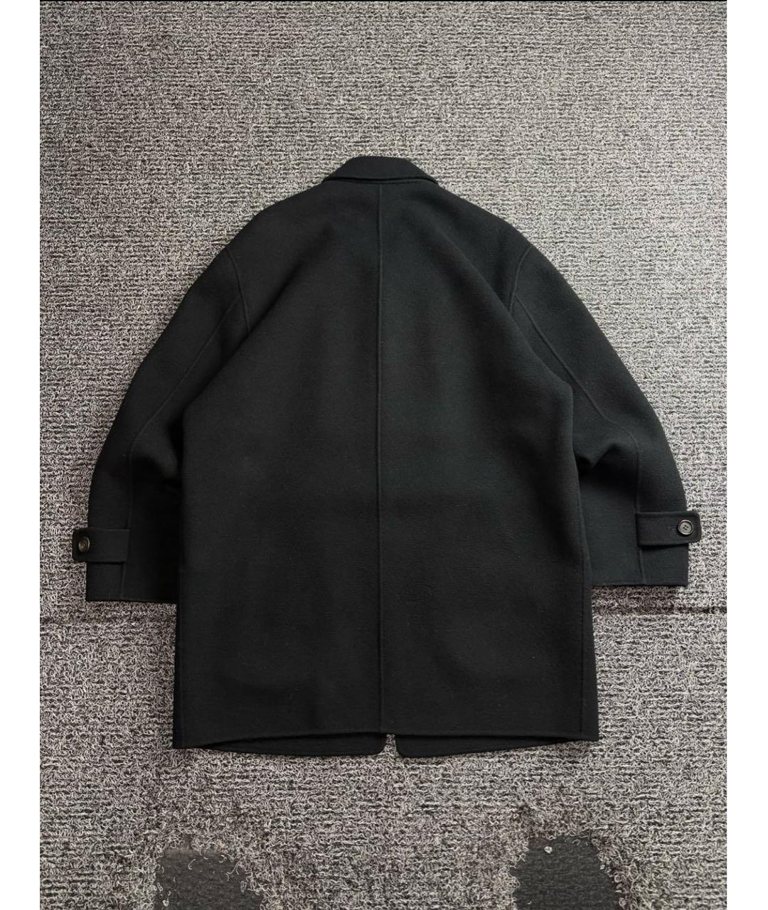 YVES SAINT LAURENT BEAUTY Черное шерстяное пальто, фото 2