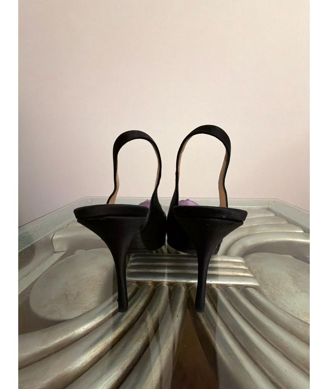 PRADA Черные текстильные босоножки, фото 4