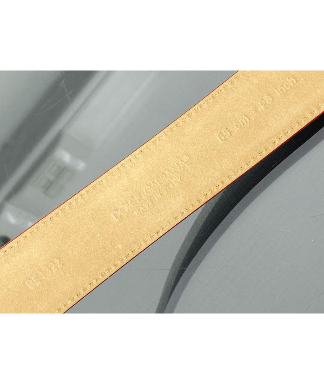 DOLCE&GABBANA Бордовый кожаный ремень, фото 3