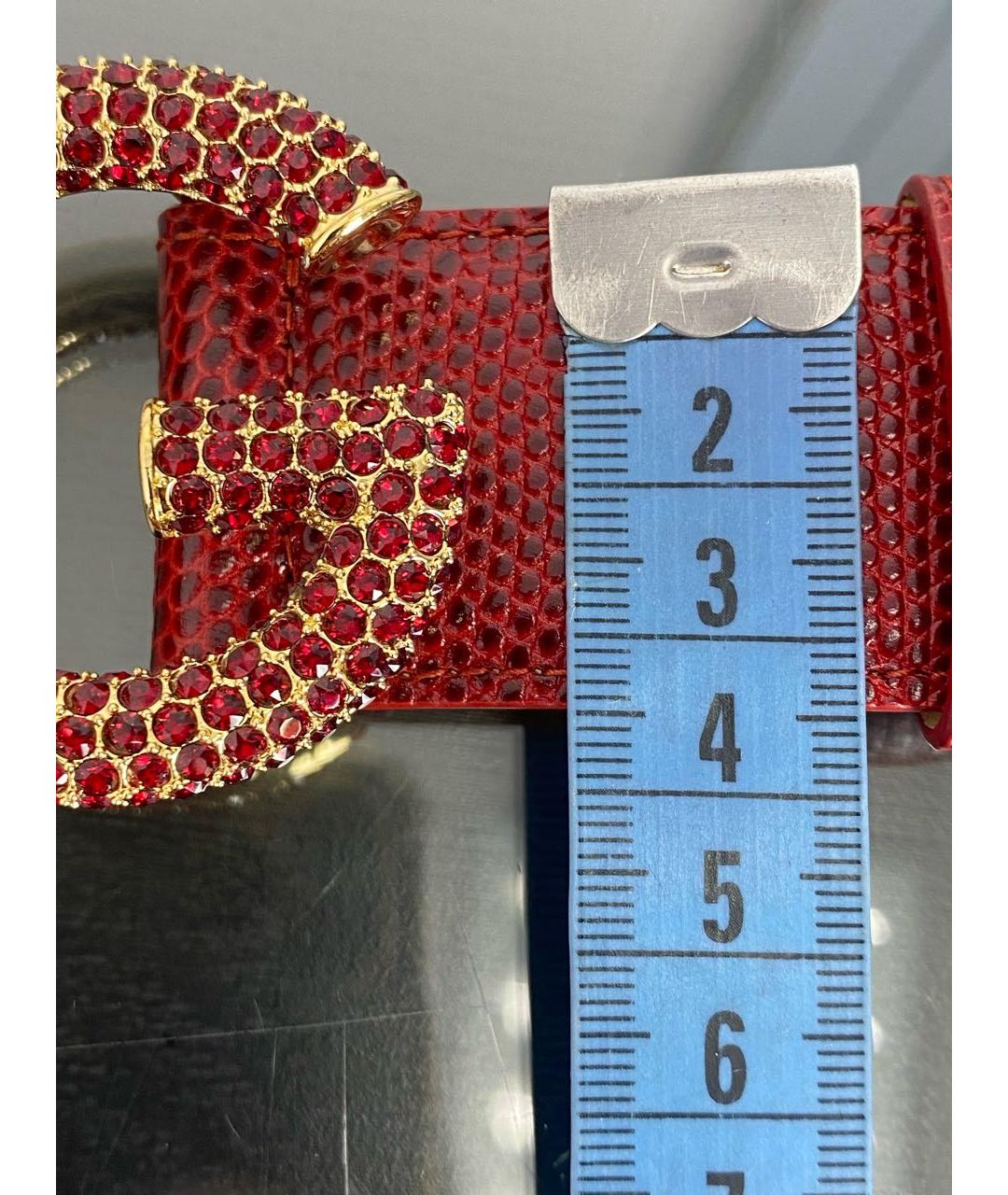 DOLCE&GABBANA Бордовый кожаный ремень, фото 6