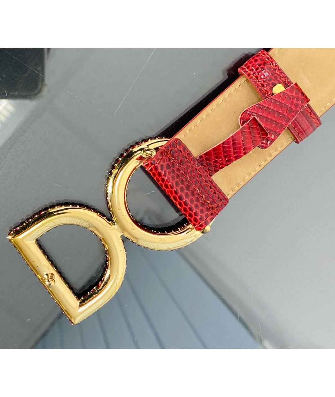 DOLCE&GABBANA Бордовый кожаный ремень, фото 7