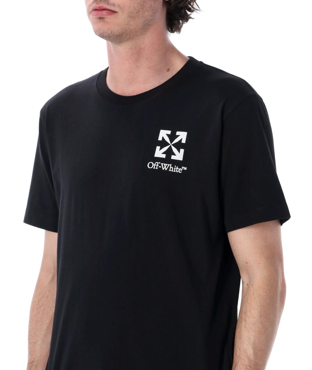 OFF-WHITE Черная хлопковая футболка, фото 3