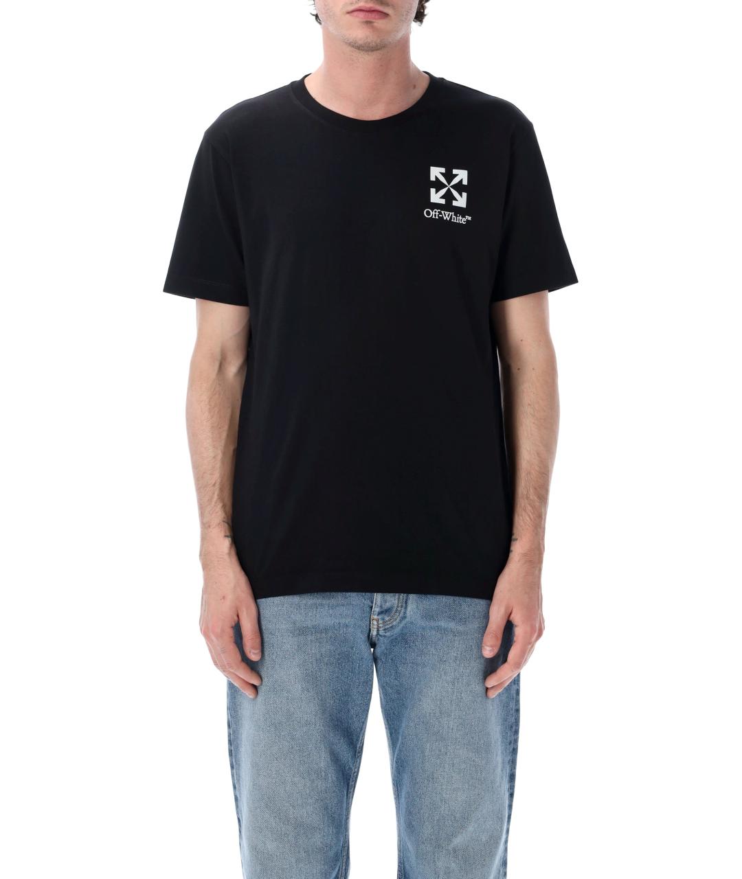 OFF-WHITE Черная хлопковая футболка, фото 1