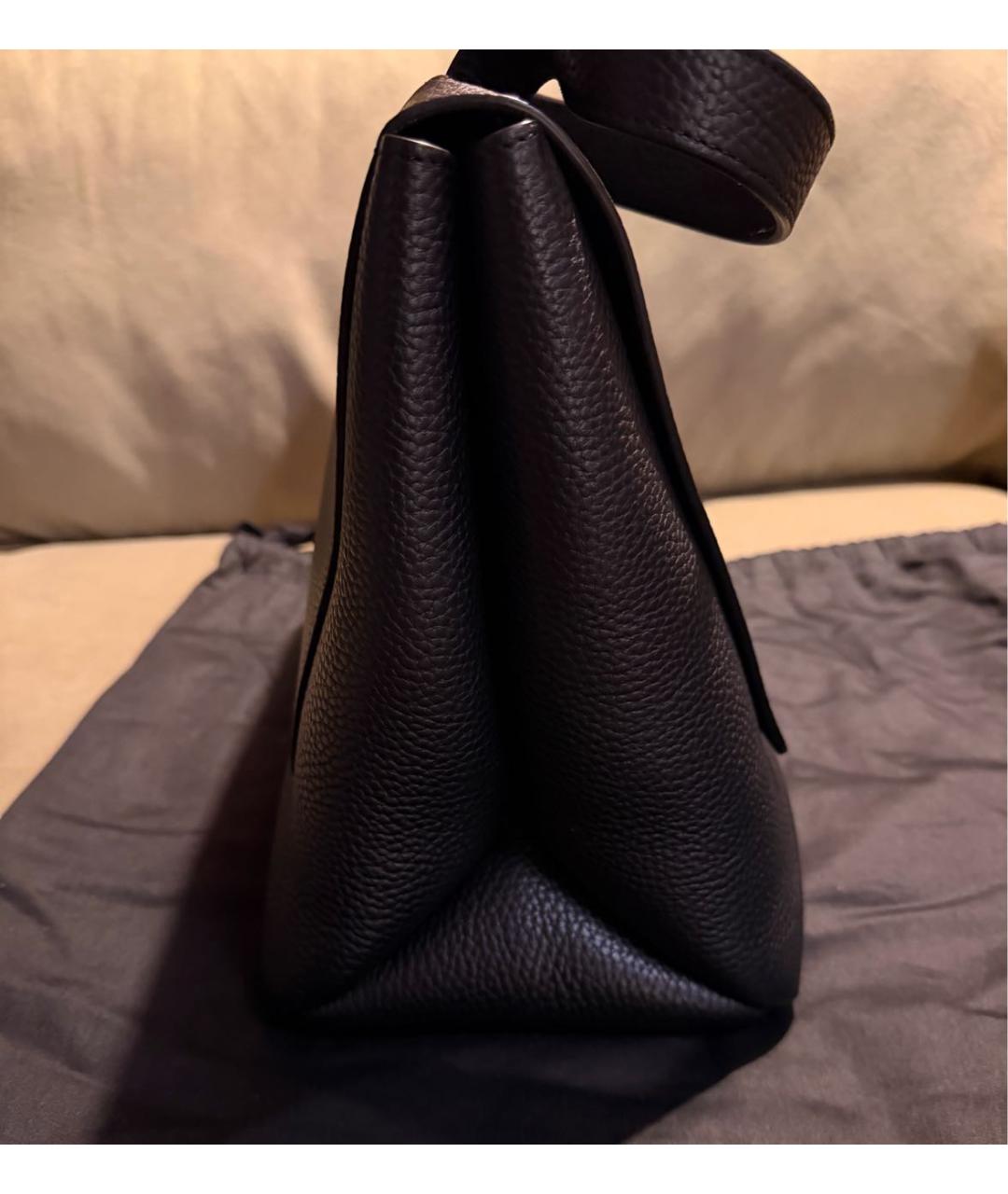 KHAITE Черная кожаная сумка тоут, фото 3