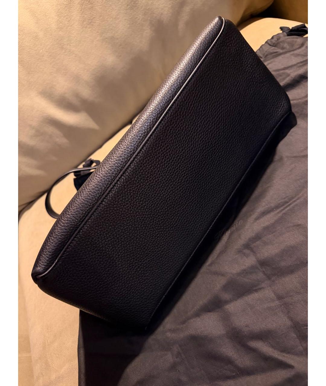 KHAITE Черная кожаная сумка тоут, фото 7