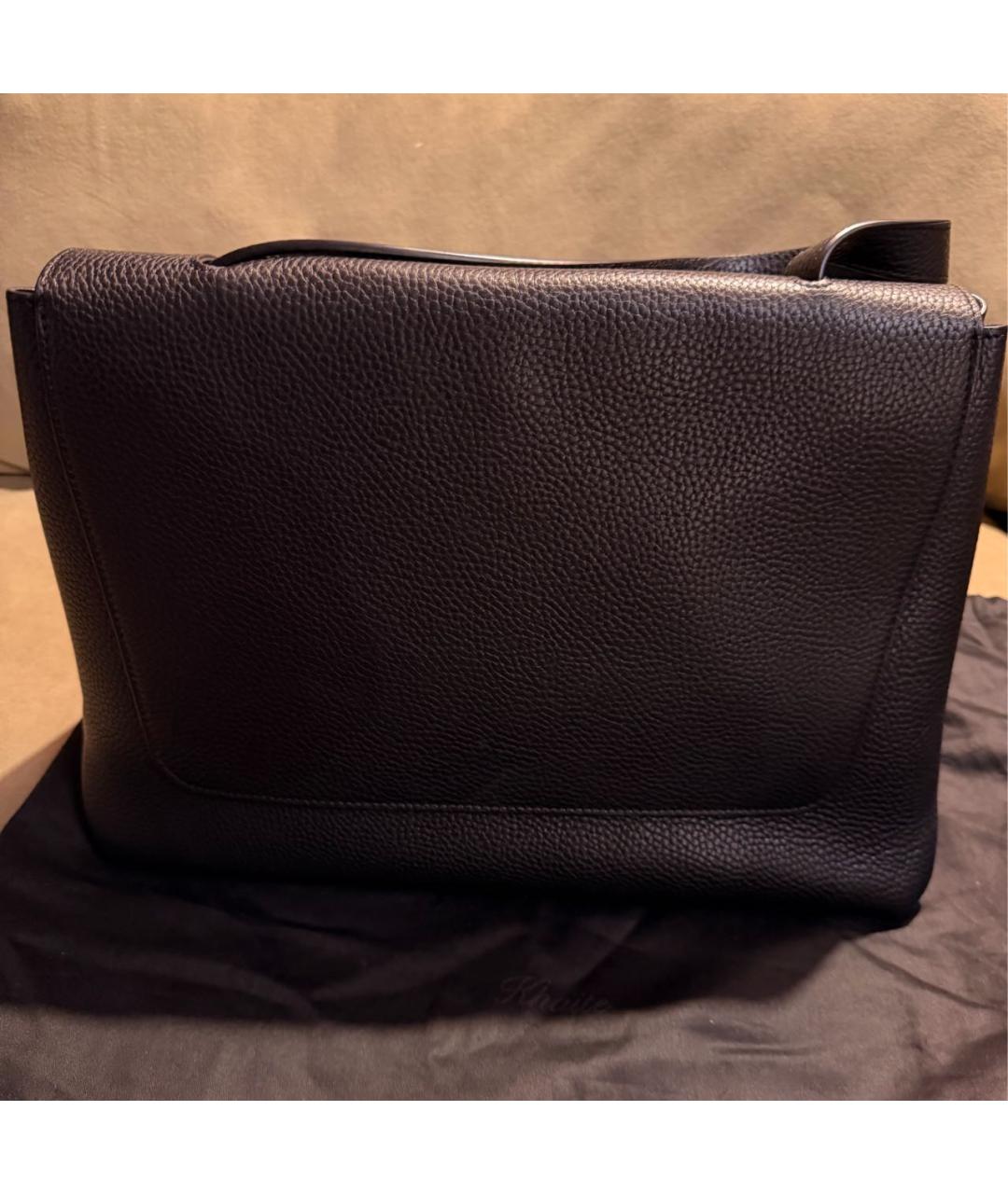 KHAITE Черная кожаная сумка тоут, фото 4