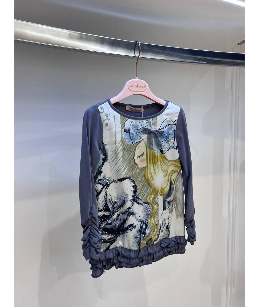MISS BLUMARINE Мульти хлопковый детская футболка / топ, фото 2