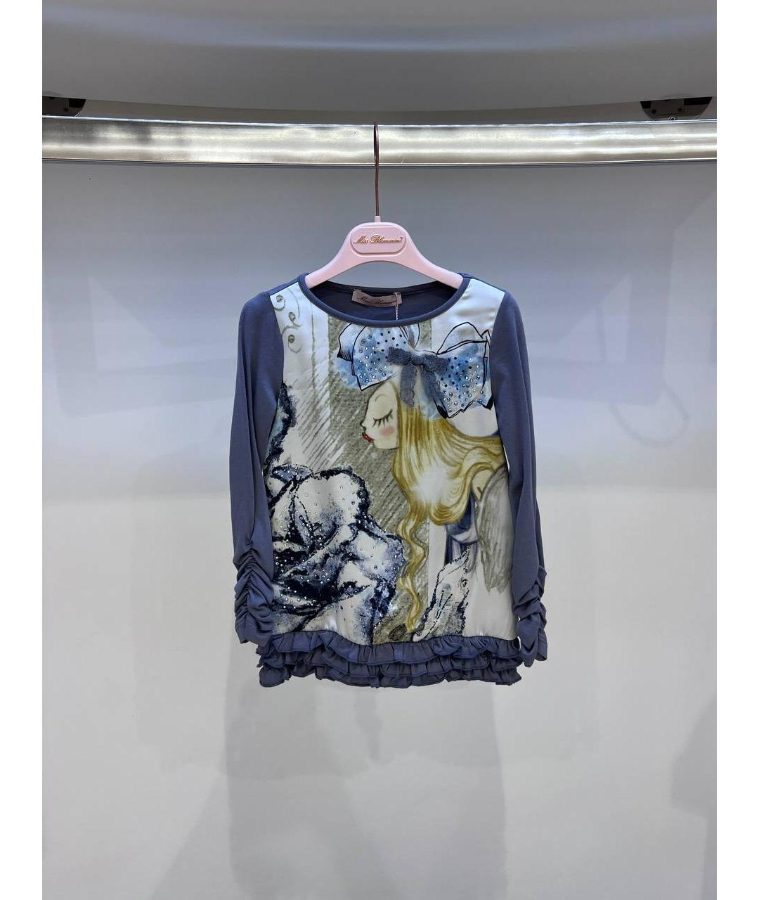 MISS BLUMARINE Мульти хлопковый детская футболка / топ, фото 4