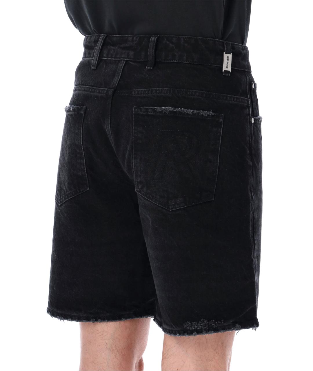 REPRESENT Черные хлопковые шорты, фото 3