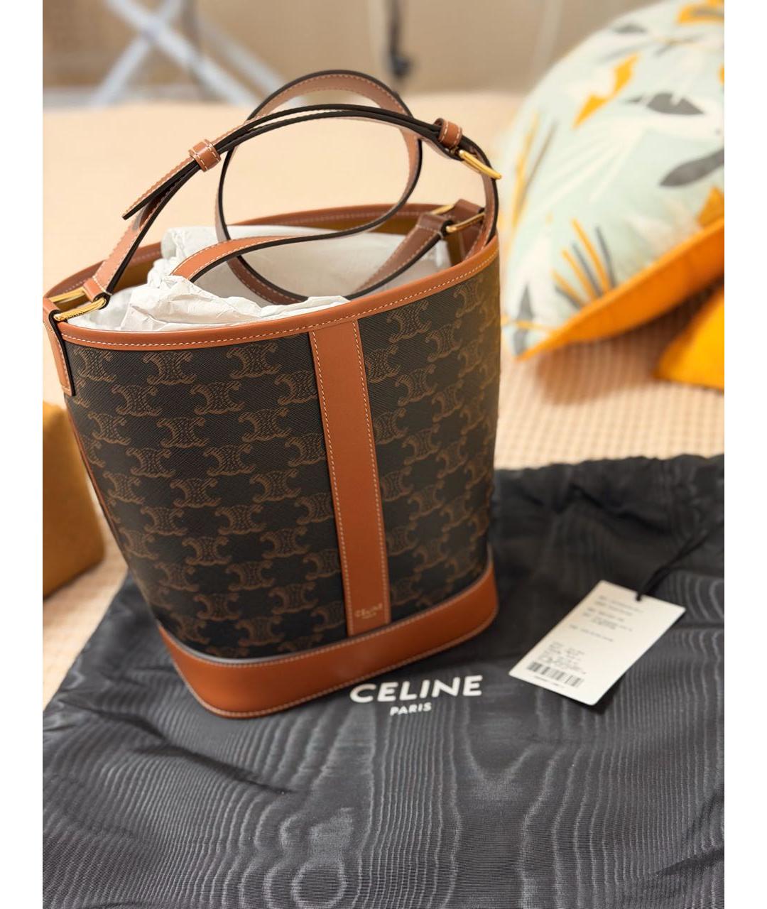 CELINE Коричневая сумка через плечо, фото 3