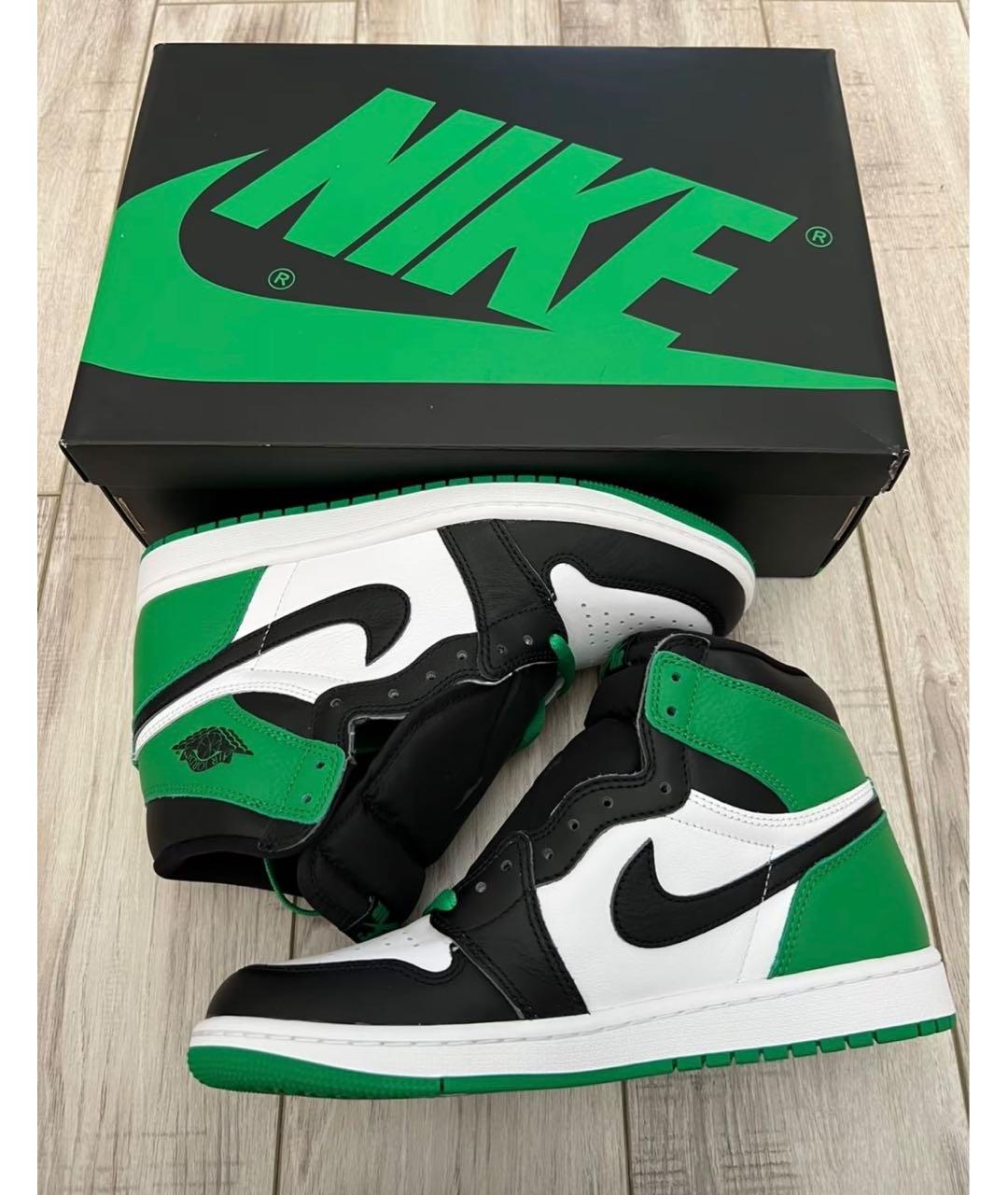 JORDAN Зеленые кожаные кроссовки, фото 2