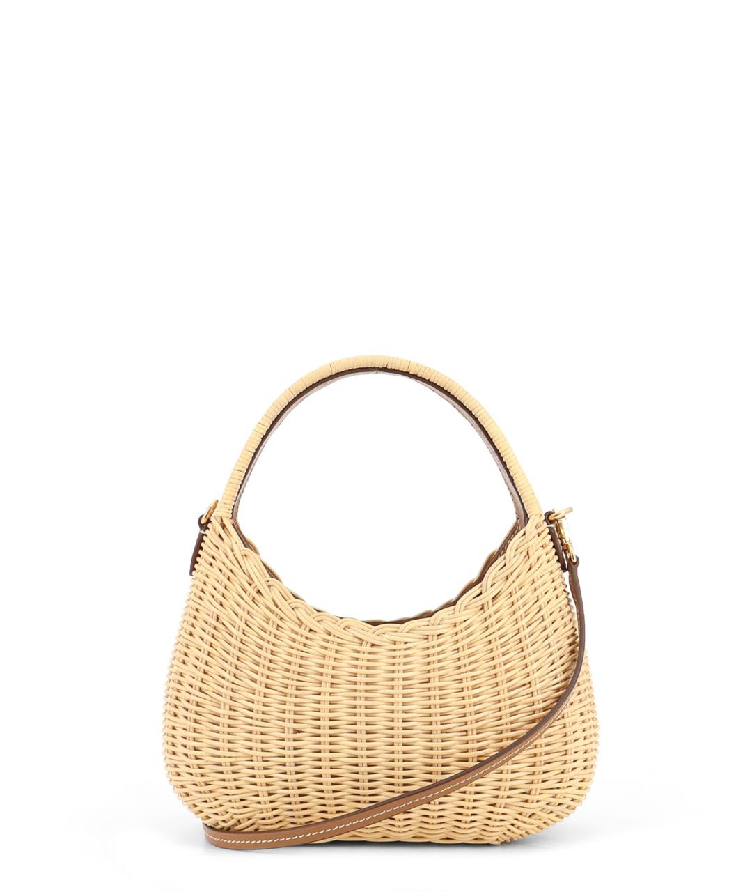 MIU MIU Бежевая пелетеная сумка с короткими ручками, фото 2