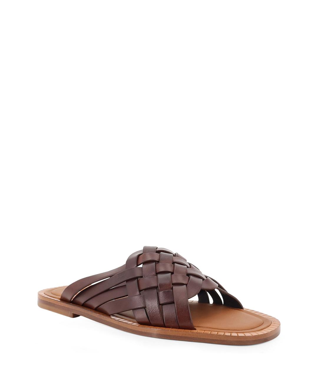 MIU MIU Коричневые кожаные шлепанцы, фото 2
