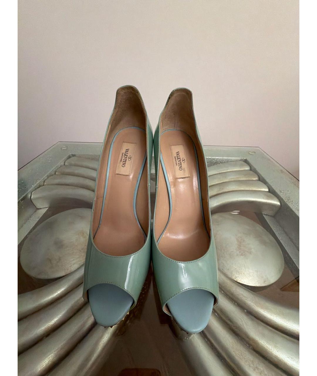 VALENTINO Бирюзовые туфли из лакированной кожи, фото 2