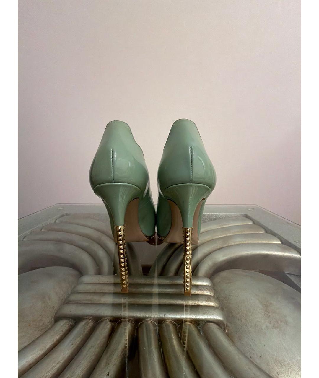VALENTINO Бирюзовые туфли из лакированной кожи, фото 4