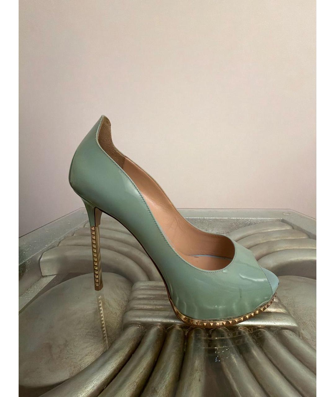 VALENTINO Бирюзовые туфли из лакированной кожи, фото 5