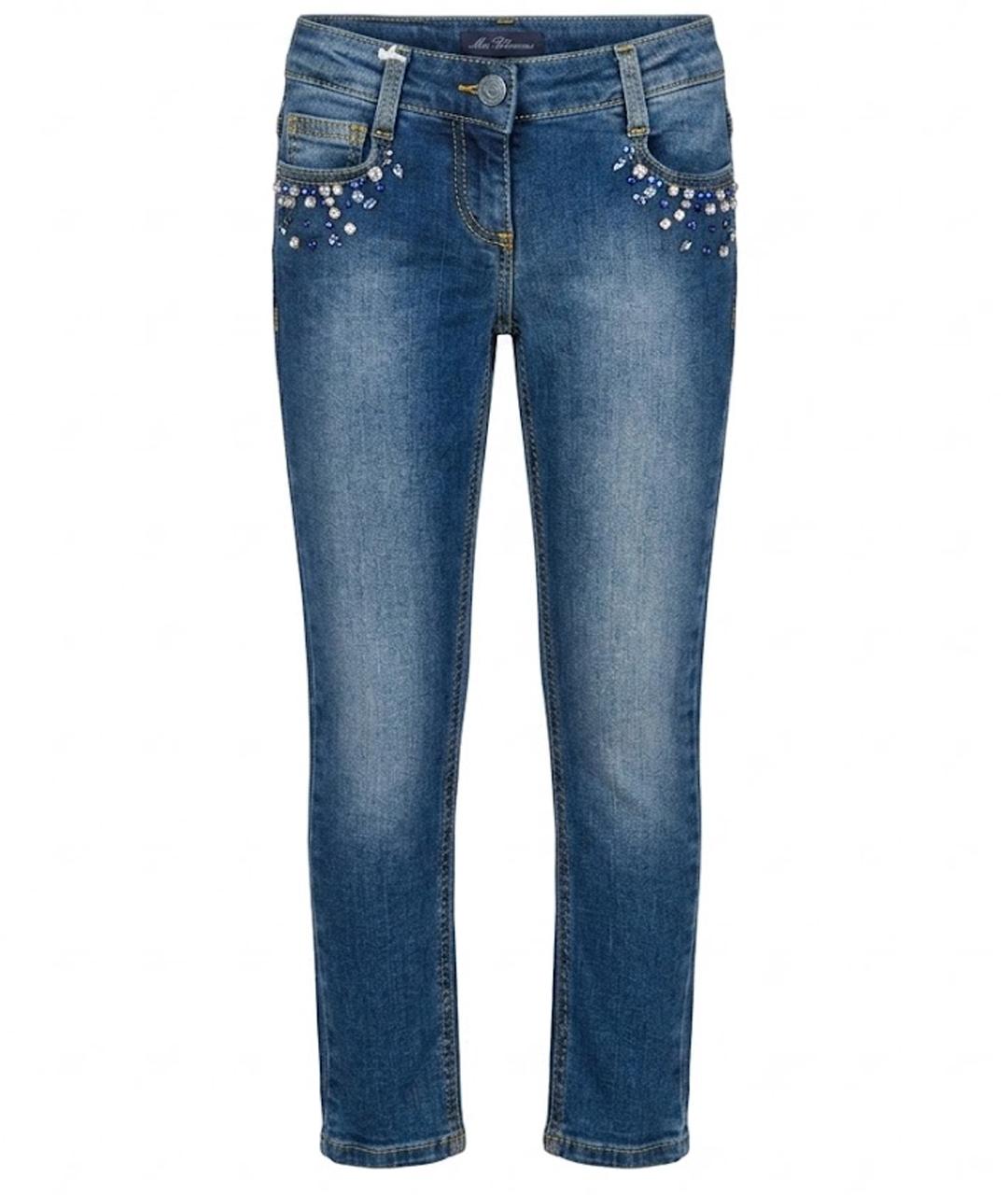 MISS BLUMARINE Синие деним детские джинсы, фото 1