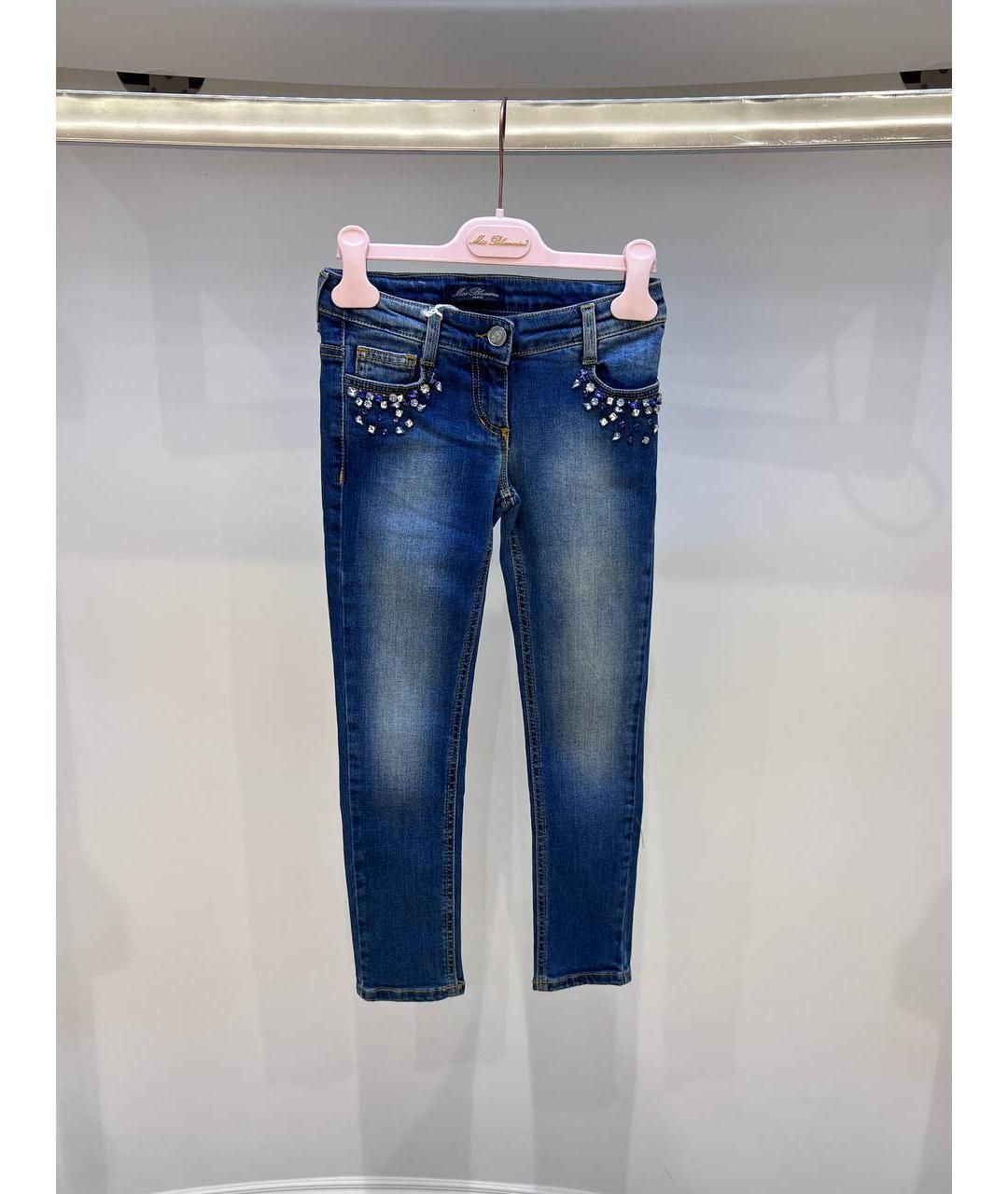 MISS BLUMARINE Синие деним детские джинсы, фото 4