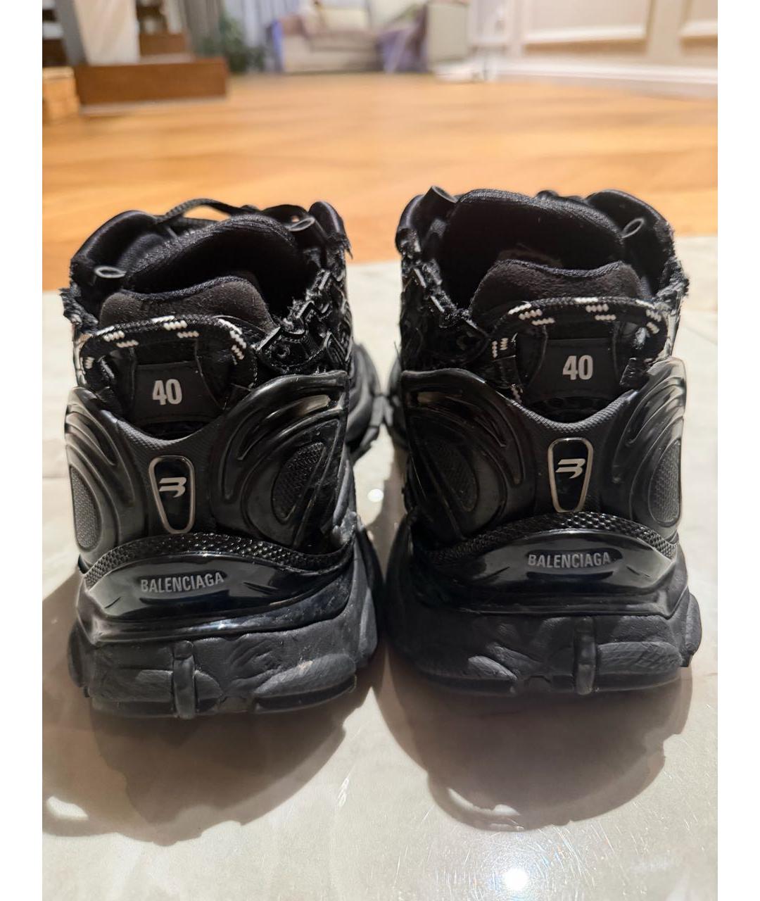 BALENCIAGA Черные низкие кроссовки / кеды, фото 4