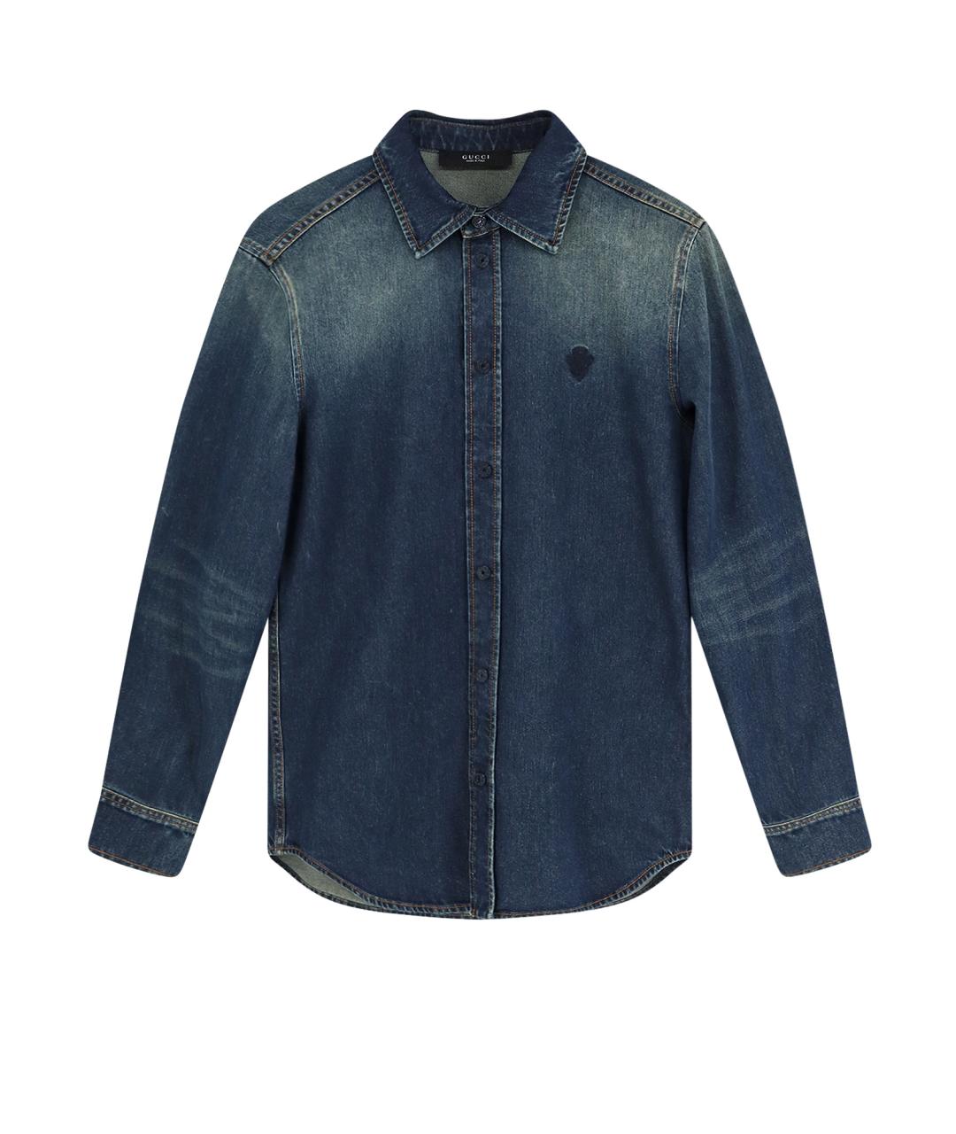 GUCCI Синяя хлопковая кэжуал рубашка, фото 1