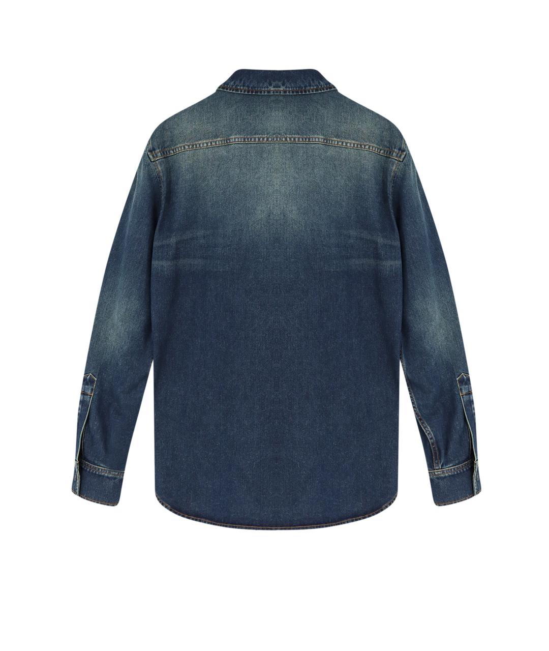 GUCCI Синяя хлопковая кэжуал рубашка, фото 2