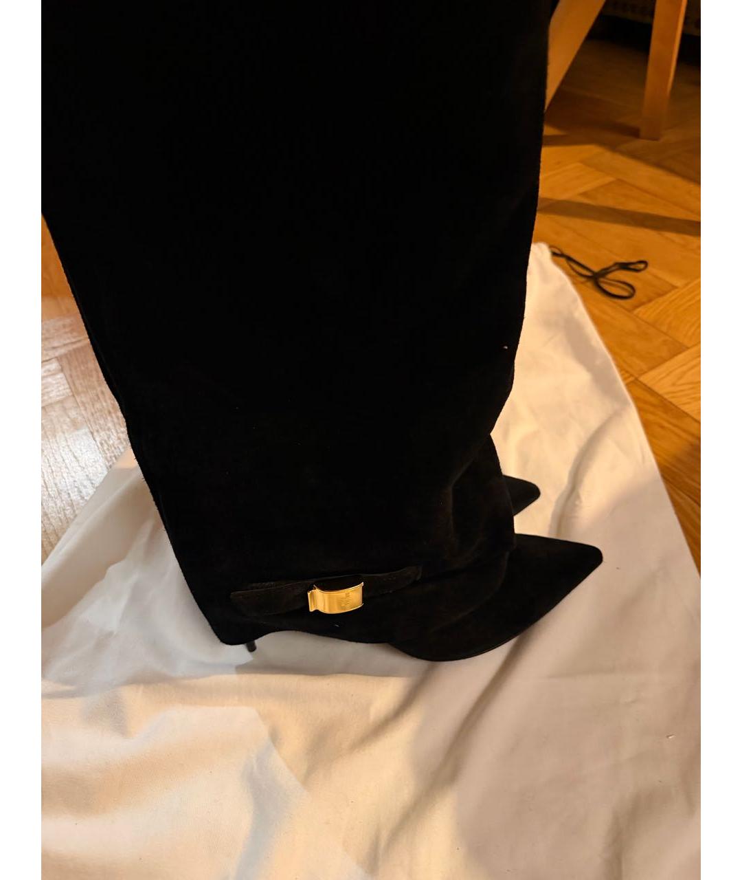 BALMAIN Черные замшевые сапоги, фото 8