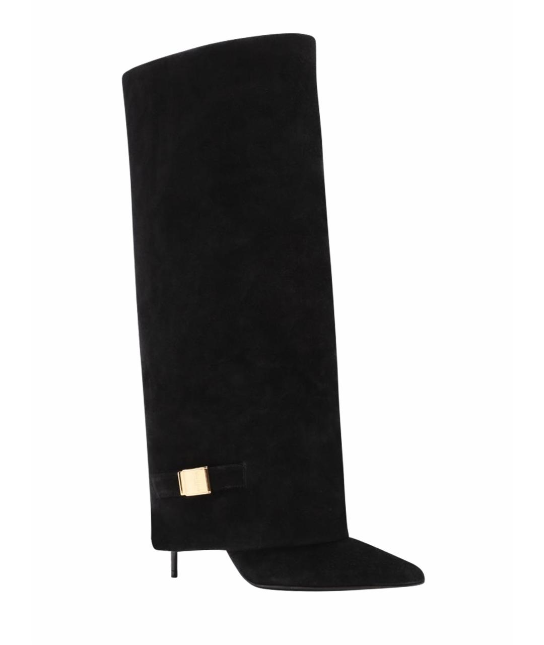 BALMAIN Черные замшевые сапоги, фото 1