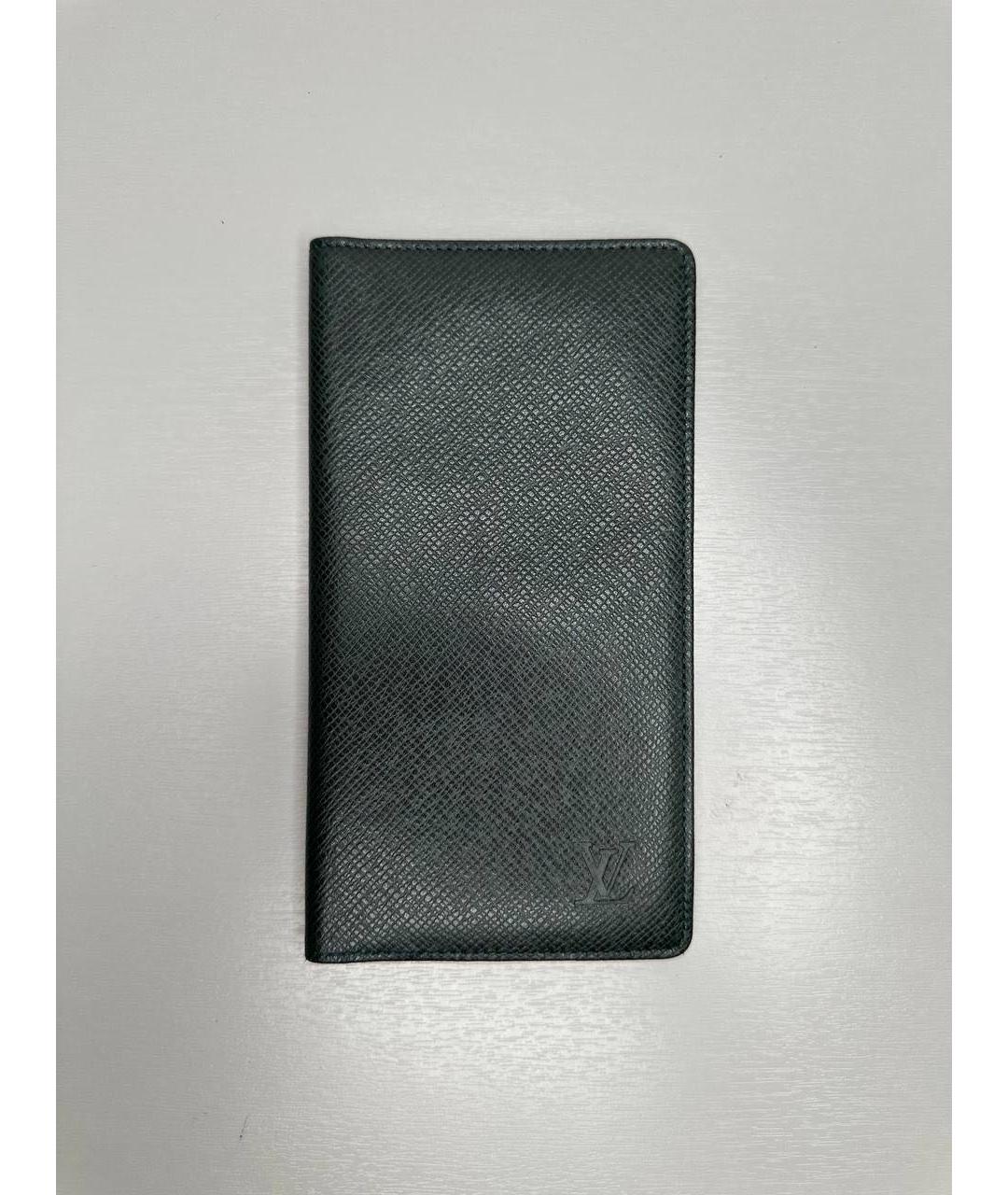 LOUIS VUITTON Зеленый кожаный кошелек, фото 6