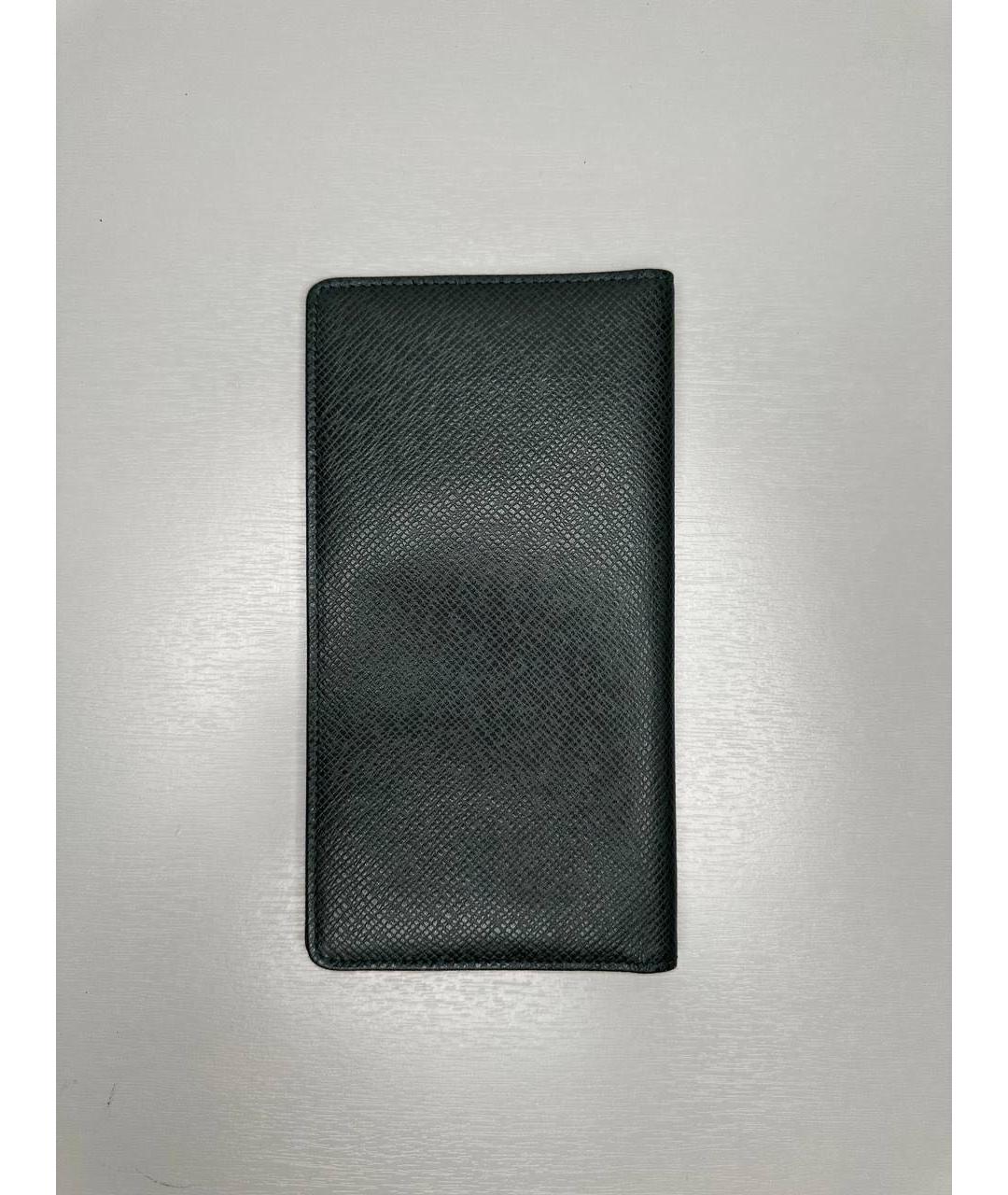 LOUIS VUITTON Зеленый кожаный кошелек, фото 2