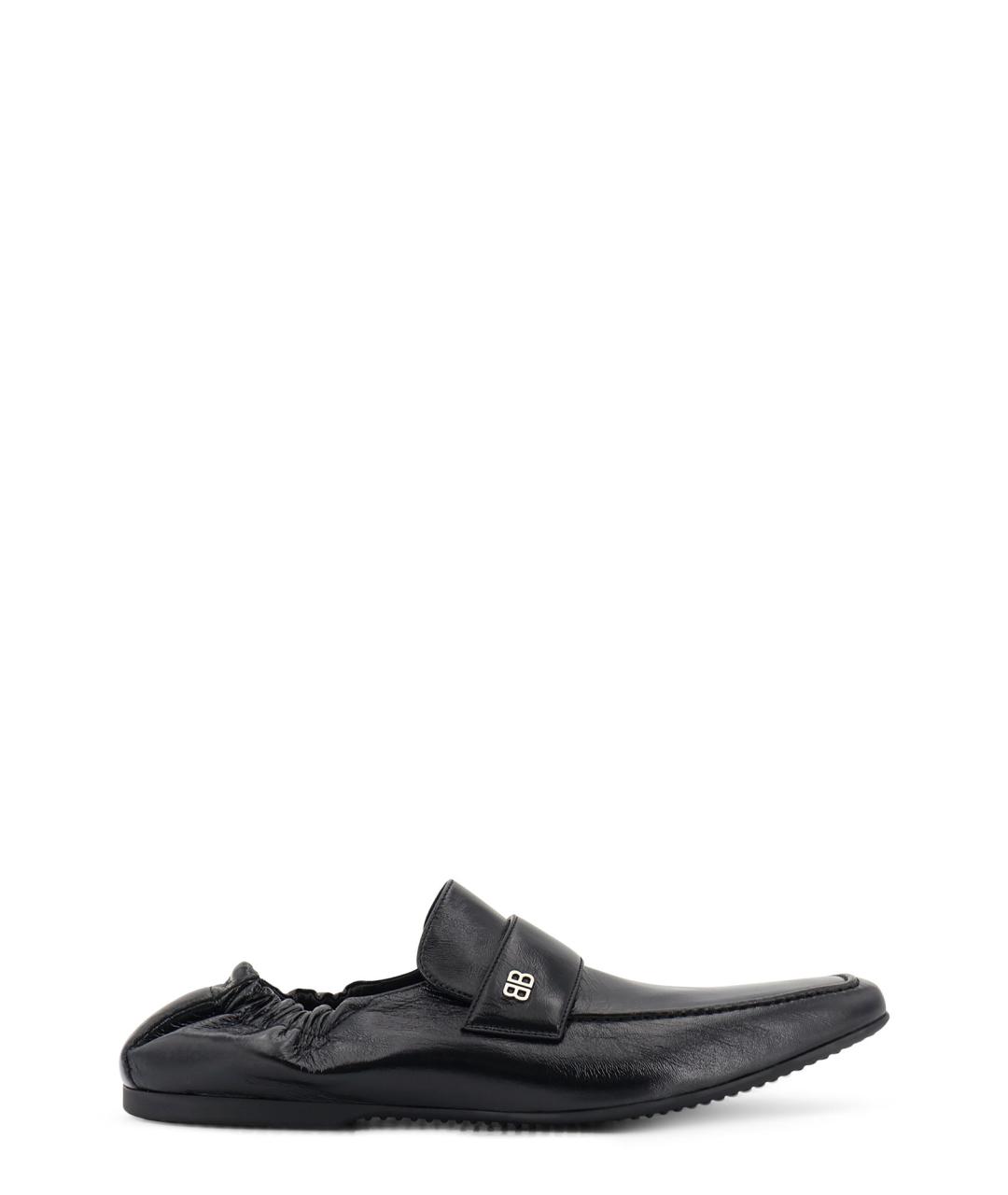 BALENCIAGA Черные кожаные лоферы, фото 1