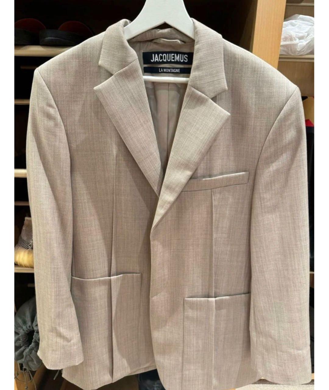 JACQUEMUS Бежевый жакет/пиджак, фото 4