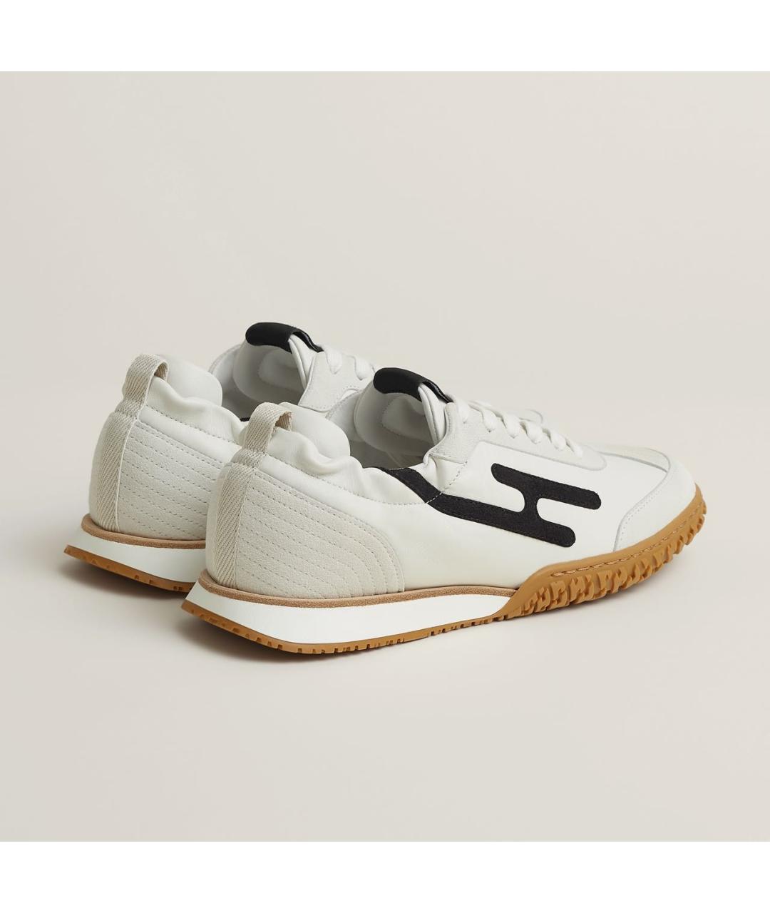 HERMES Белые кожаные кроссовки, фото 3