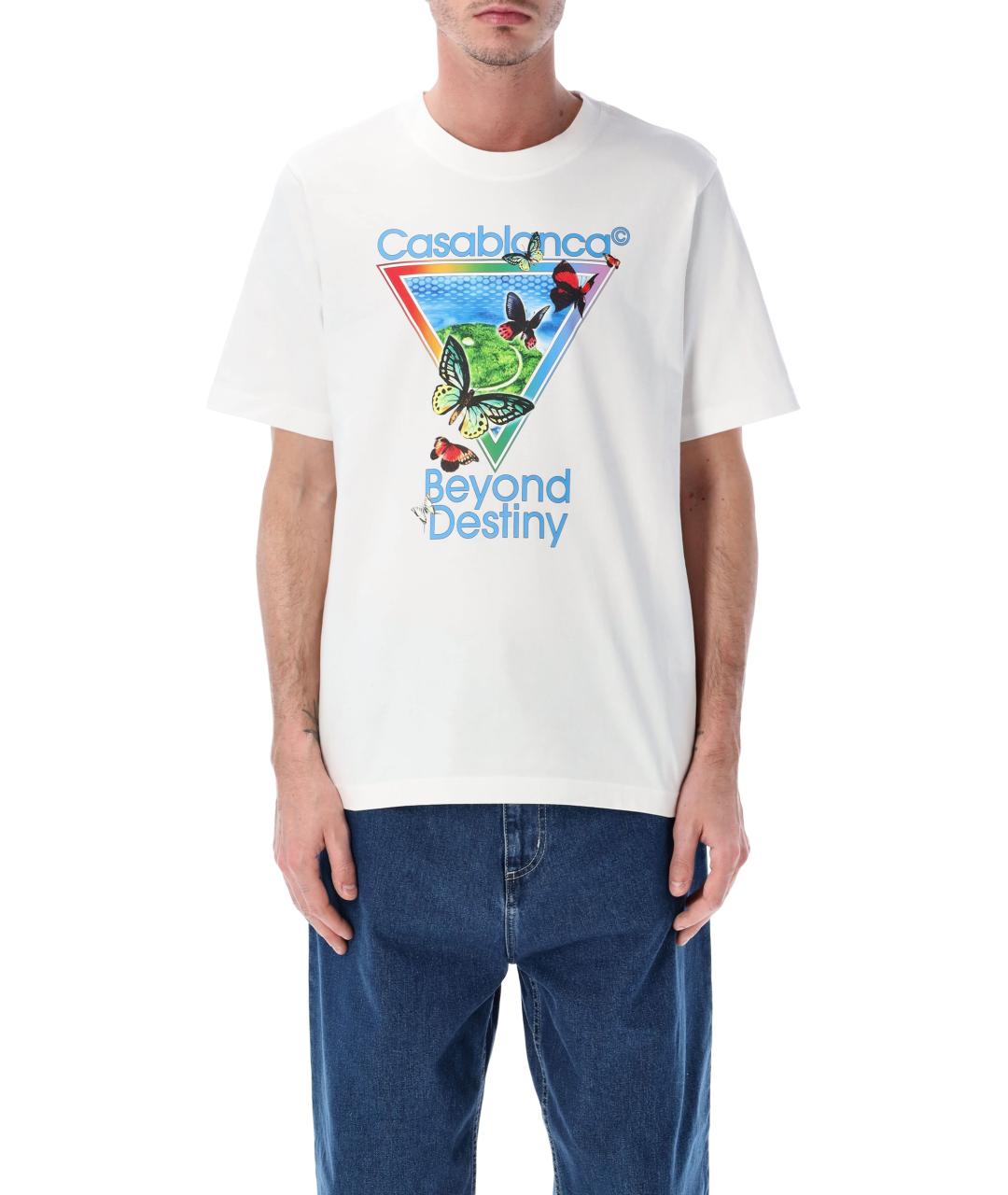 CASABLANCA Белая хлопковая футболка, фото 1