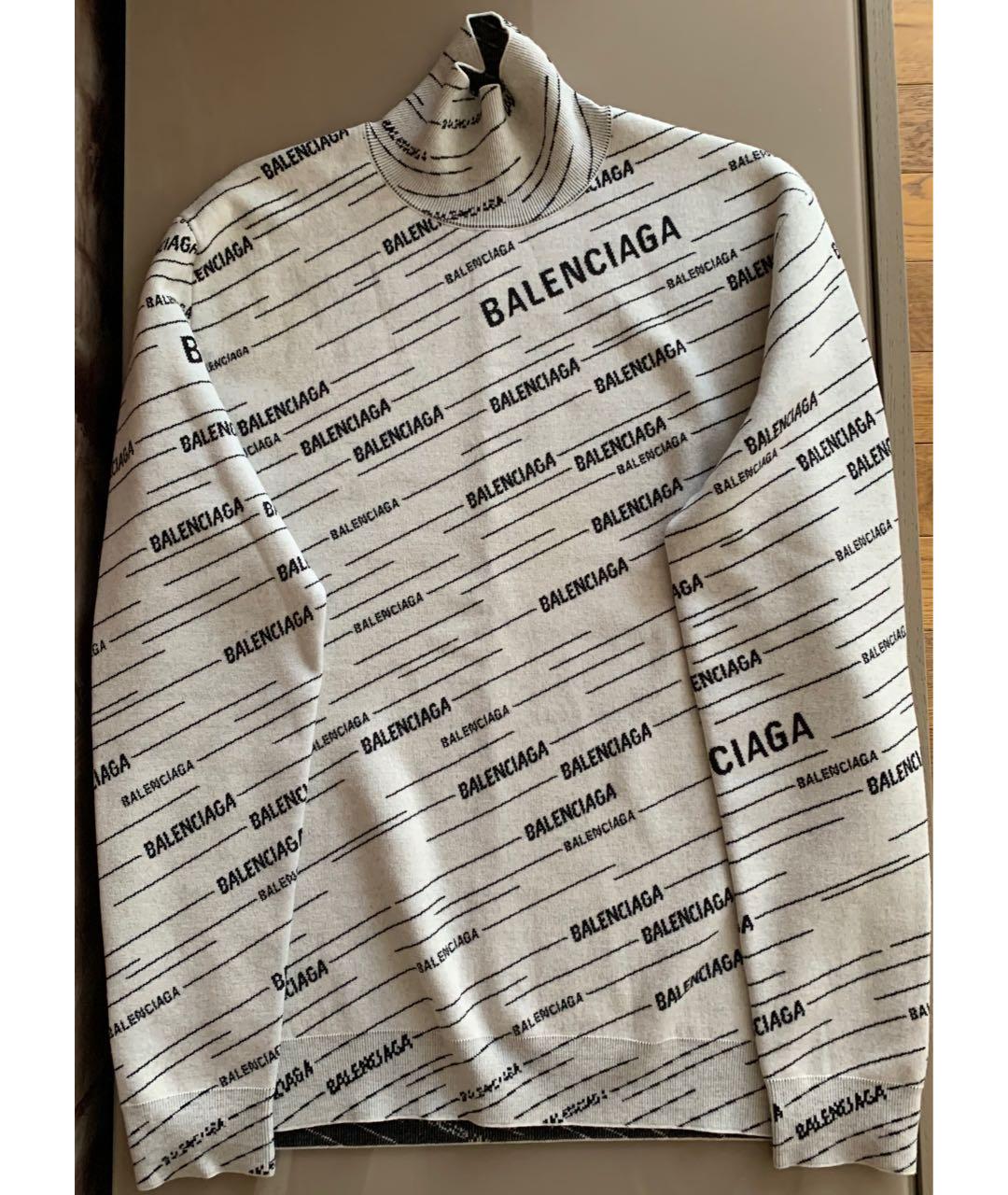 BALENCIAGA Серый шерстяной джемпер / свитер, фото 2